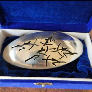1950 Artisan silver belt buckle archer Antonio Pineda Mexican artist